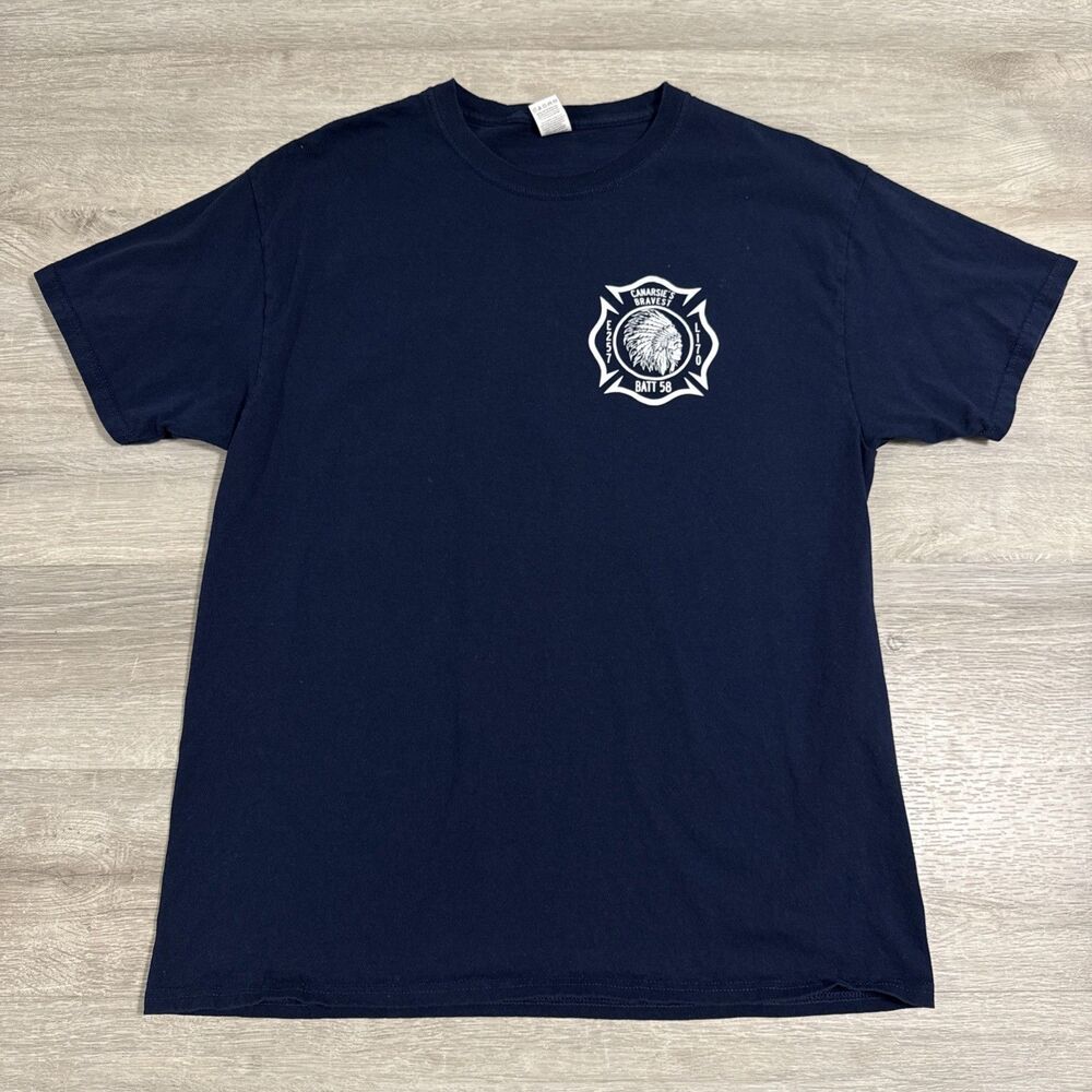 FDNY Shirt Canarsie’s Bravest E257 L170 B58 Men’s Large Navy Blue